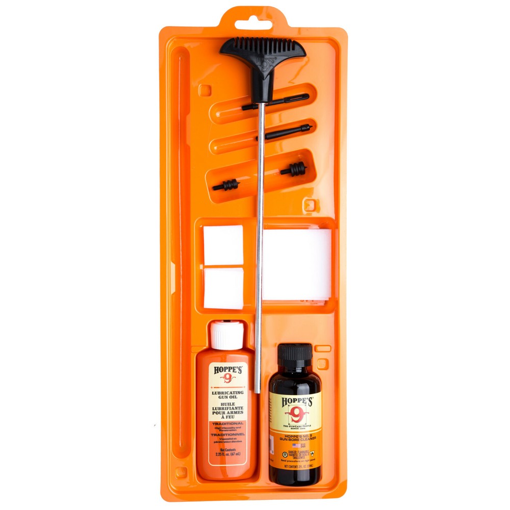 Hoppe’s Universal Pistol Cleaning Kit Clamshell PCOB – .22 up