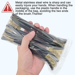 10 Pack 7Inch Double-Ended Gun Cleaning Brushes, Brass Wire Brush Set for Carbon