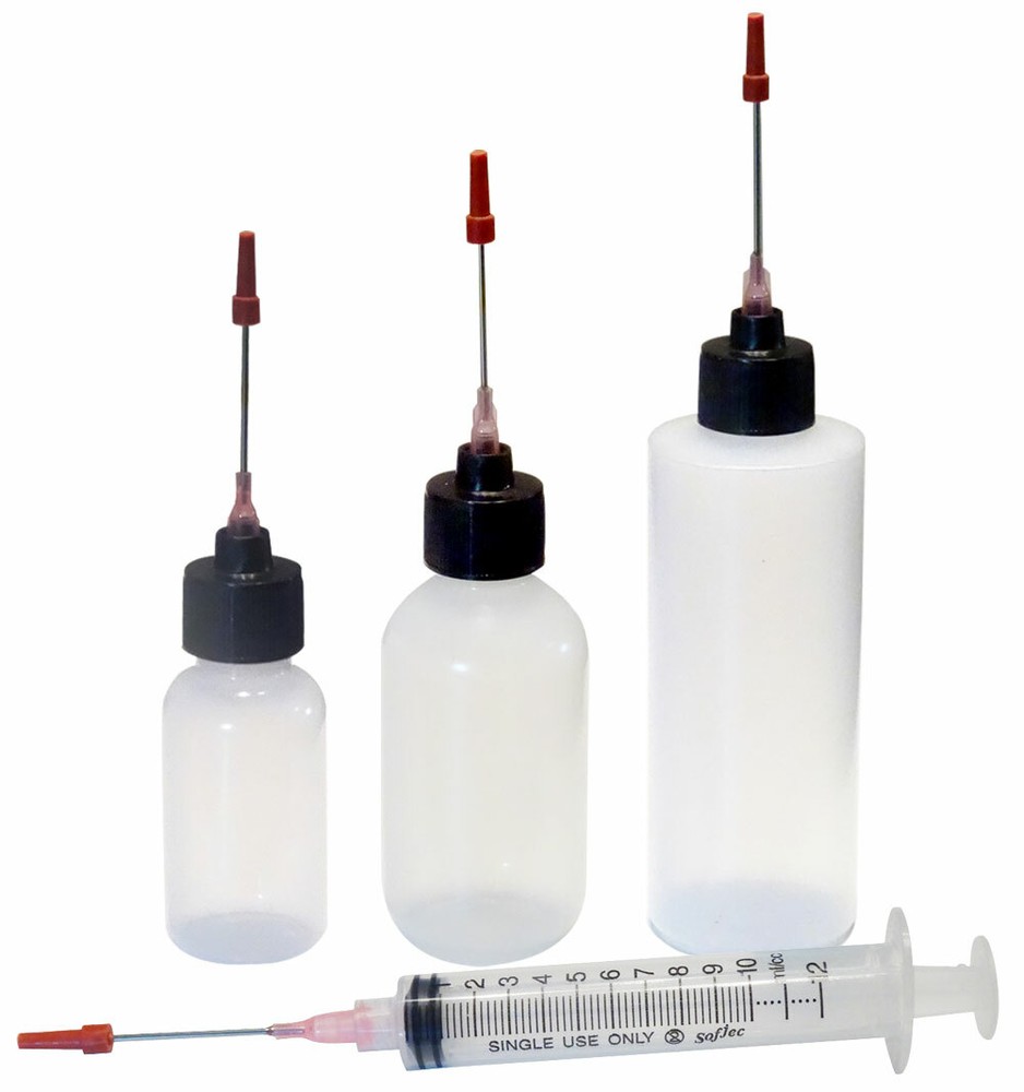 Plastic Squeeze Bottles 1oz,2oz,4oz,10ML Syringe 1.5″ Applicators For Gun Oil