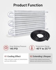 Silver 5/16″ Universal 6 Pass Kit for Transmission Oil Cooler Tube & Fin Kit