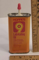 HOPPE’S No 9 LUBRICATING OIL OILER TIN 1/2 FULL APPROXIMATELY 1.5 FLUID OUNCES