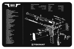 Illustrated Gun Cleaning & Repair Mat for 1911 Pistol, 11″ x 17″ Neoprene Rubber