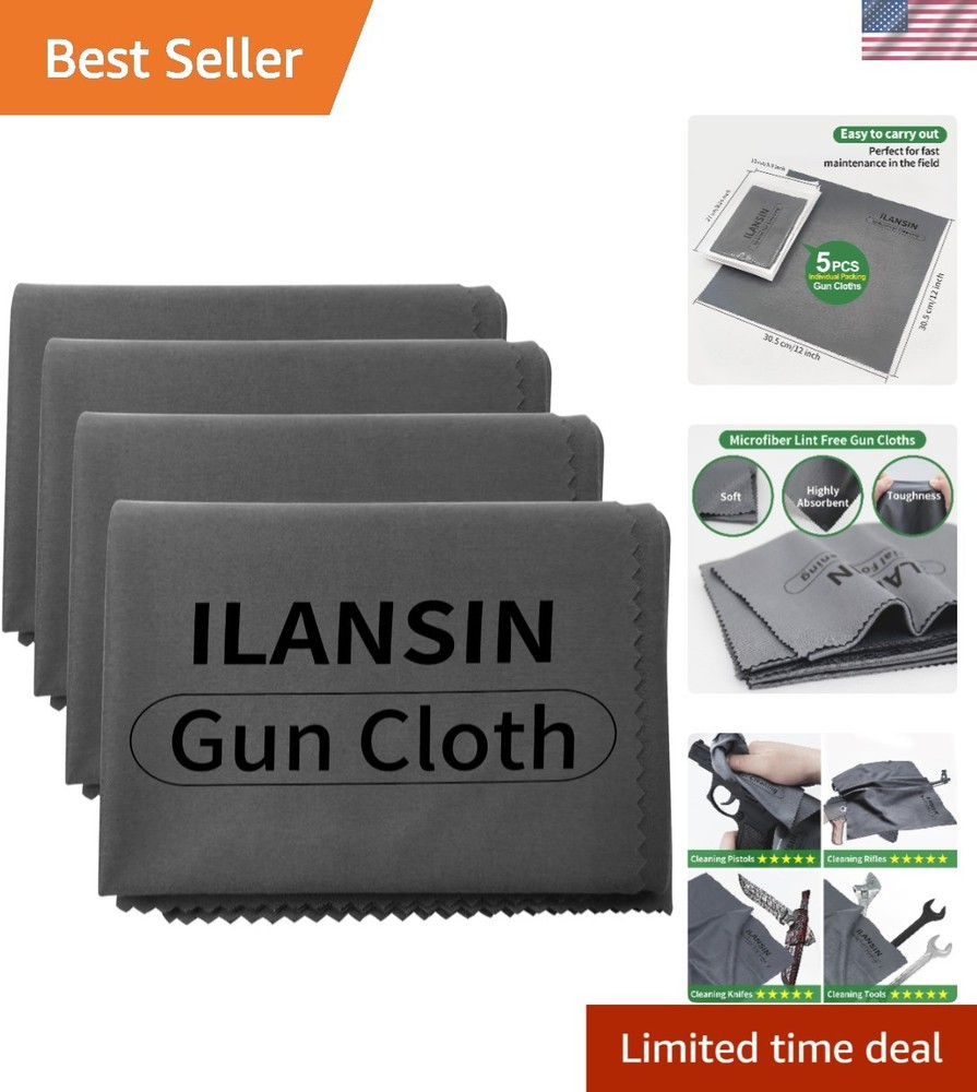 Durable 12×12 Microfiber Gun Cleaning Cloths – Individually Packaged Convenience