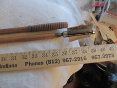 Antique Vtg. Wood & Brass 3-Pc Gun Cleaning Rod & one Solid Rod one Cleaning Tip