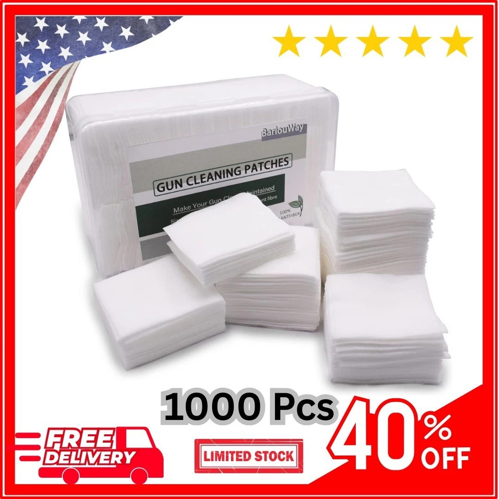 1000PCS Gun Cleaning Patches for Firearms, Highly Absorbent Gun Cleaning Clot..