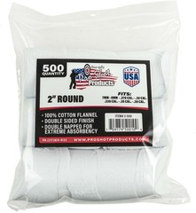 Pro-Shot Cotton Flannel Patches .270-.38 Caliber 2 Inch Round 500 Per Bag: 2-500