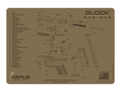 For Glock 42 43 Armorers Cleaning Mat Cerus Gear PREMIUM Made in USA FDE