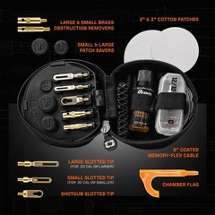 GRITR Deluxe Multi-Caliber Gun Cleaning Kit .17–12GA w/ Bronze Brushes, CLP