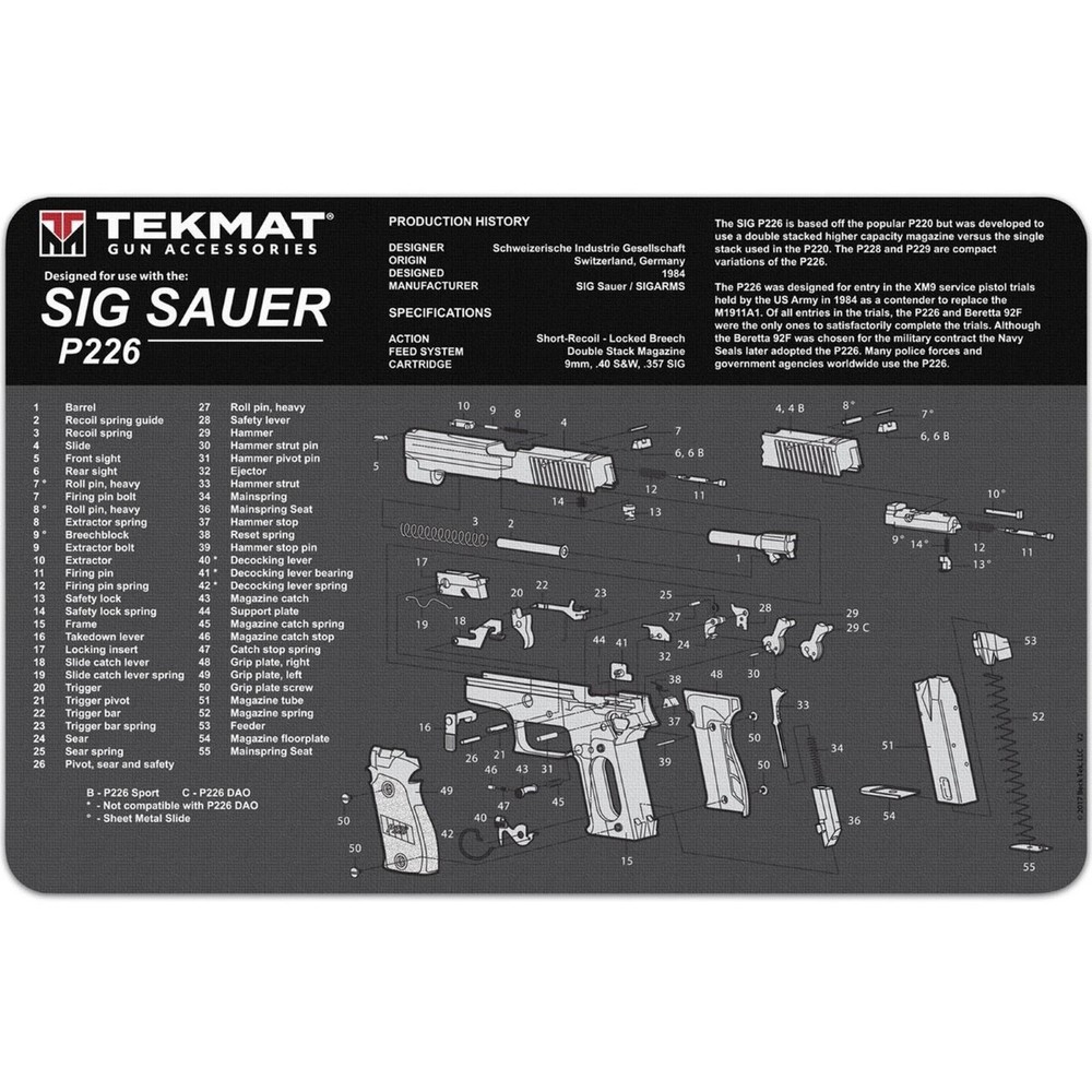 TEKMAT SIG P226 BM 11X17 (R17SIGP226)