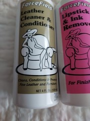 New Force Field Leather Cleaner Conditioner + Lipstick And Ink Remover Bottles