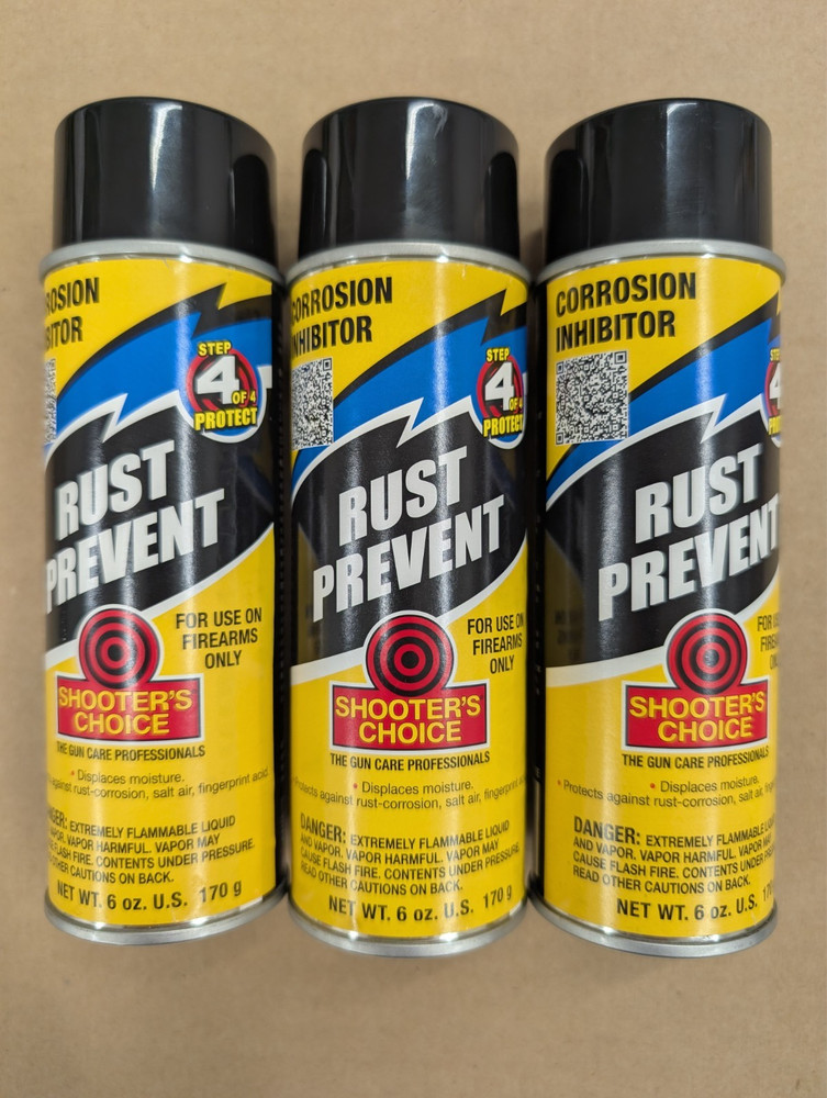 3 cans Shooters Choice Rust Prevent Corrosion Inhibitor 6 oz.
