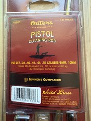 Outers Brass Pistol 1-Piece Cleaning Rod .38-.45 Caliber/9mm 41803