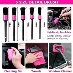 Car Cleaning Kit, Car Vacuum Detailing Kit Interior with High Power Pink