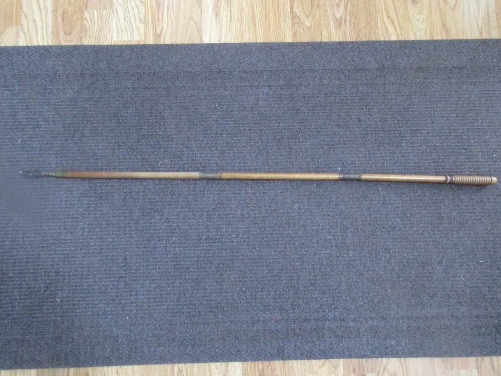 Vtg 3 piece Wood Shotgun Gun Cleaning Rod w/brass bore brush tip