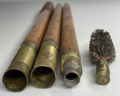 Vintage Wood & Brass 3 Piece Shotgun Cleaning Rod With Brush Tip