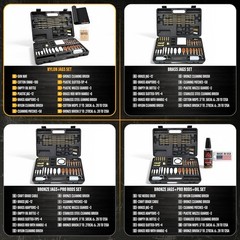 Complete Gun Cleaning Set with Brass Rods & Nylon Jags – Portable and Compact