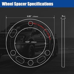 4PCS 6 Lug and 5 Lug Universal 8mm Wheel Spacers 5&6 Lug – 8mm(5/16″) Chrome