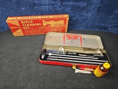Vintage Outers Gunslick Rifle Kit No. 477 Tin 22 Cal Gun Cleaning Kit Many Parts