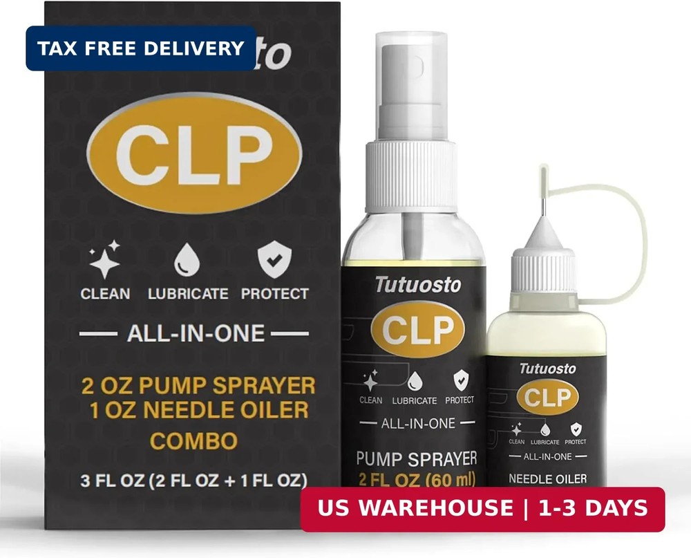 Gun Oil 2 oz & 1 oz Needle Oiler Gun Lubricant, Multi-Purpose Gun Oil and Cleane