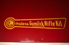 Vintage Outers Gunslick Rifle Kit Red Tin Metal Box No. 477 Incomplete