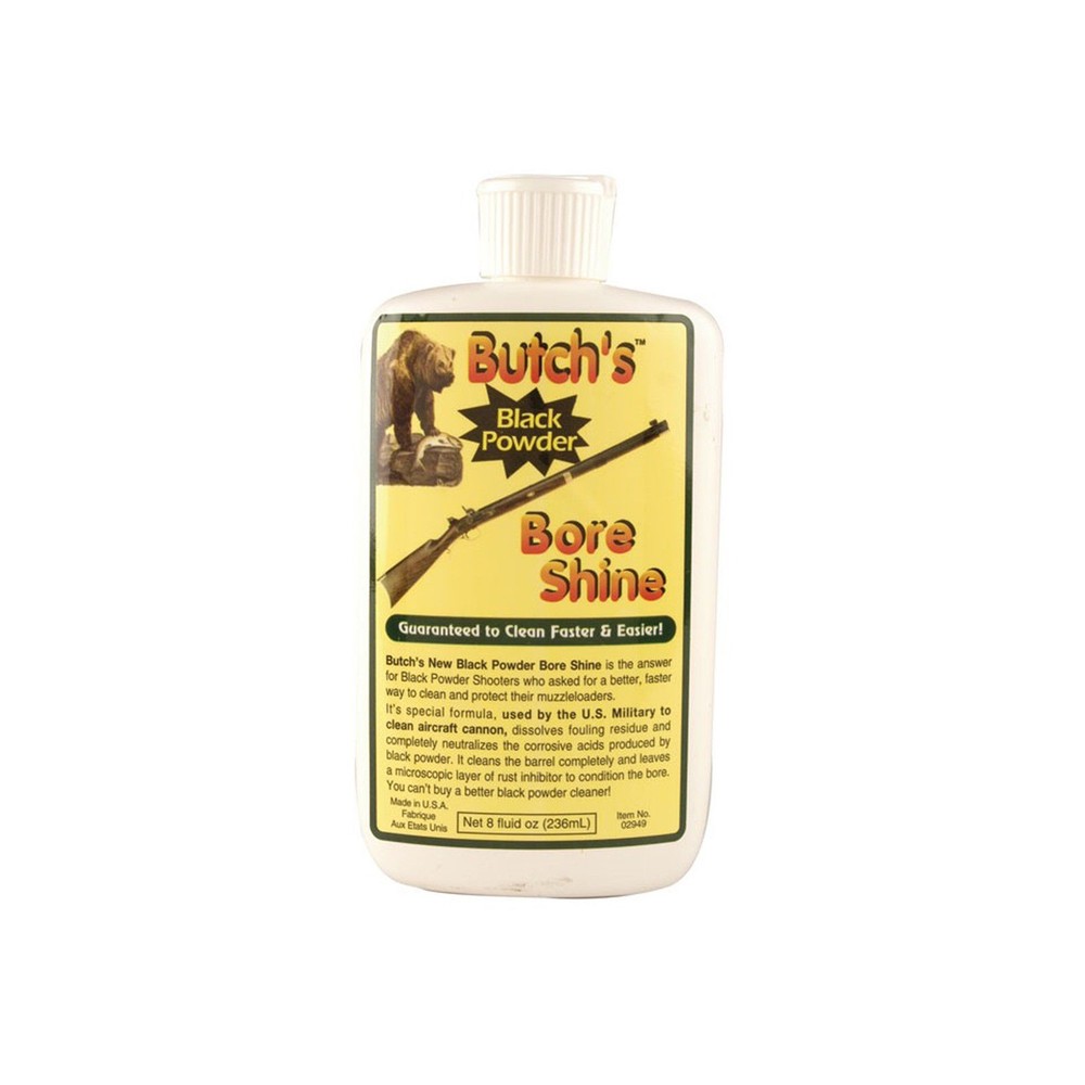 Butch’s Bore Shine Black Powder Bore Cleaning Solvent 8 oz Liquid # 02949 New!