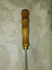 NOS VINTAGE Wood .22 CALIBER ALUMINUM Replacement handle 12 1/8 in. mail end