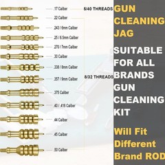 Solid Brass Gun Cleaning Jag Set, Gun Cleaning Jag for Rifle Cleaning and Mainte