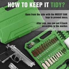 MOSSY OAK Universal Gun Cleaning Kit Handgun Rifle Pistol Shotgun Firearm w/Case
