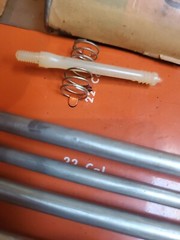 Vintage Ted Williams Rifle Cleaning Kit by Sears. Orange Metal Case. Orig. 1960s