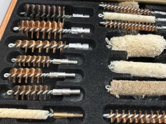 DAC Gunmaster Universal Gun Cleaning Kit Wood Case Multi Caliber Rifle Pistol