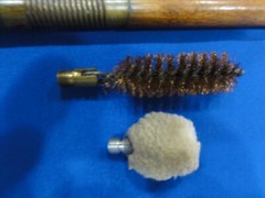 VINTAGE SHOTGUN WOOD CLEANING RODS (4 TOTAL) BRASS CONNECTORS AND ACCESSORIES