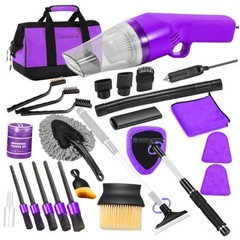 20PCS Car Cleaning Kit, Car Interior Detailing Kit with High Power Purple