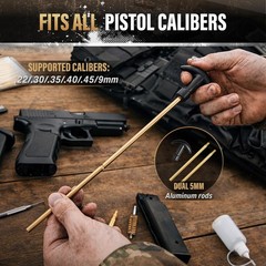 Universal Gun Cleaning Kit for Handguns & Pistols – Compact Case, Brass & Plasti