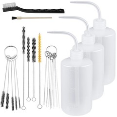 24-Piece Spray Gun Cleaning Kit – 3 Bottles & 21 Brushes for Paint Guns
