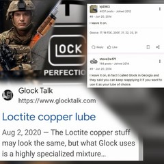 Best VALUE SIZE 3cc COPPER COLORED GLOCK PISTOL LUBRICANT