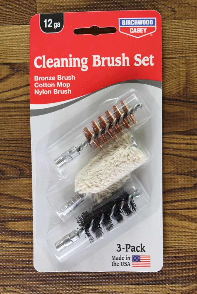Birchwood Bronze Cleaning Brush Set Cotton Mop Nylon Brush Fits 12ga 3 Pack USA