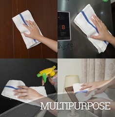 STF Linen Bar Mops Blue Stripe 60-Pack Kitchen Towels 16×19 Multi-Purpose