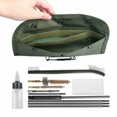 12pcs 22LR 223 556 Rifle Gun Cleaning Kit Set Cleaning Rod Nylon Brush Fit Pouch