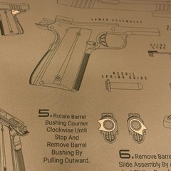 Cerus Gear 1911 Instructional Promat, Coyote Brown – Gun Cleaning Mat