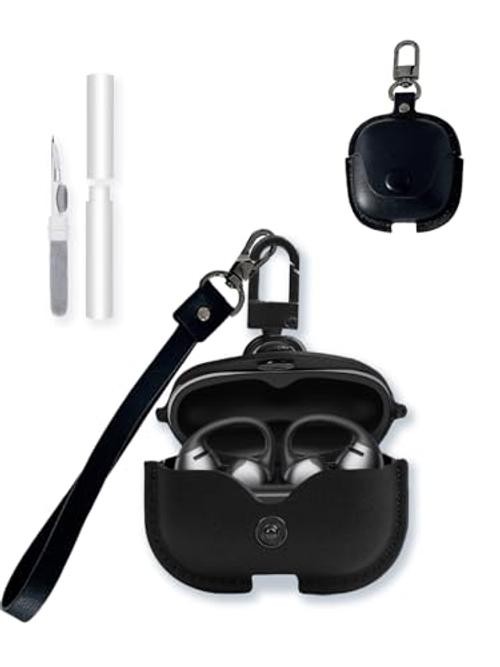 Case for SHOKZ OpenDots ONE Earbuds,Stylish Retro Soft Protective, Black