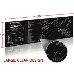 TekMat Ruger 10/22 Cleaning Mat 12×36 Armorer Bench Mat with Parts Diagram Black