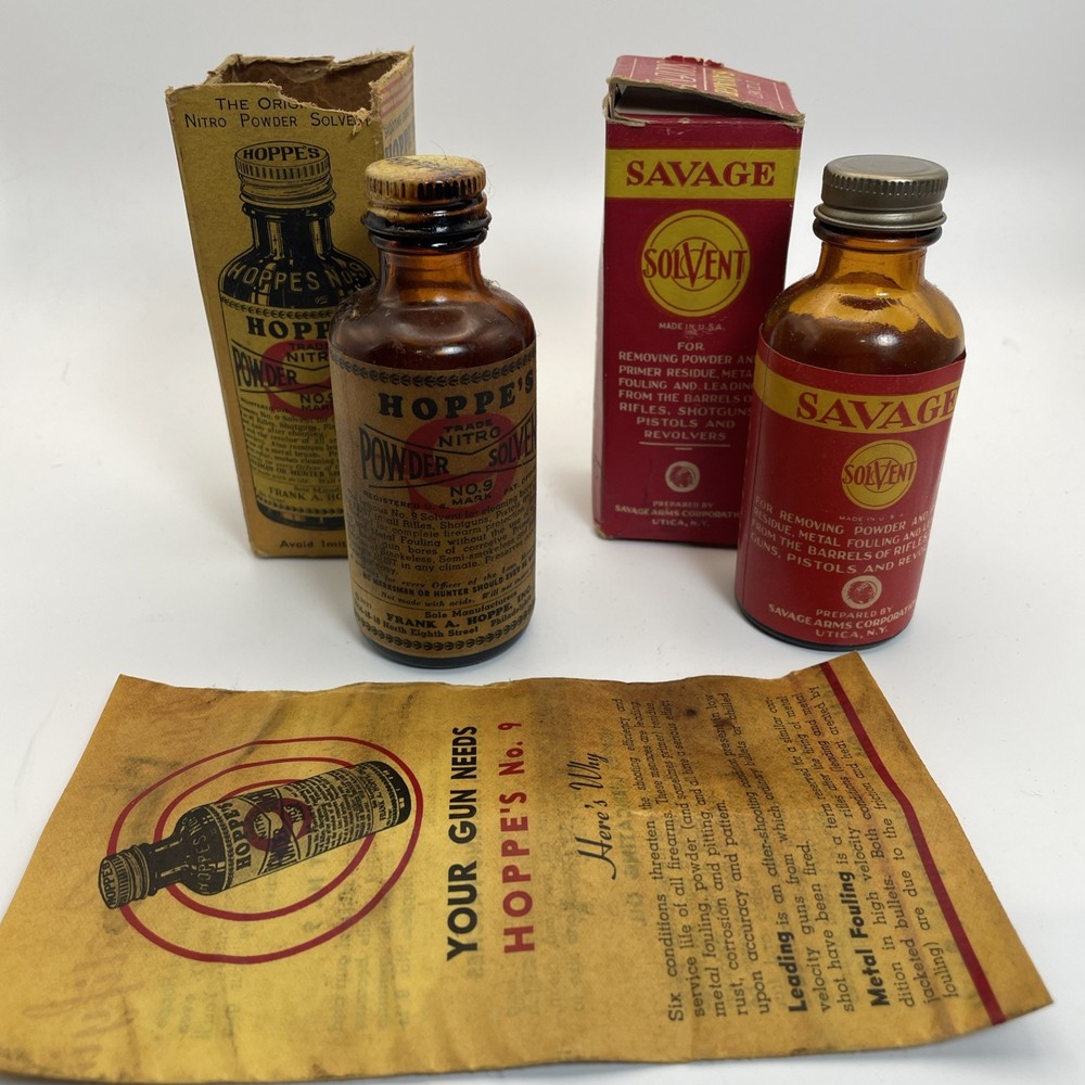 Savage Solvent And Vintage 1937 Hoppe’s No. 9 With Insert. See Pics!