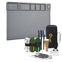 Bore Cleaner Gun Cleaning Kit w/ Mat, Brushes, Picks, Swabs, Patches, Oil Bottle