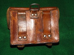 Post WW2 Serbian Army Brown Leather Ammo pouches for SKS Rifles (Yugo-Serbian)