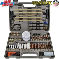 Universal Gun Cleaning Kit W/ Brass Brushes Jags Rods Cotton Mops Durable Case