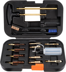 Pistol Cleaning Kit 9mm .357 .22 .45 .40 Caliber Handgun Brass Brush 100 Patches