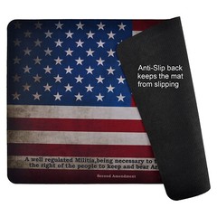 US Flag Design Gun Cleaning Mat 11×17″ 2nd Amendment Vintage with Zippered Pouch