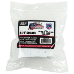 Pro-Shot Gun Cleaning Patches Cotton for 9mm – 45 Caliber Pistols 2 1/4 Inch 250
