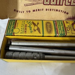Vintage 50’s Erwin Weller Co. Gun Cleaning Kit Sioux City USA Yellow 4 Boxes