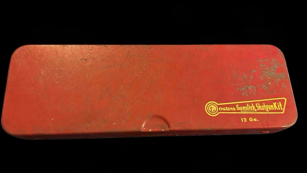 Vintage OUTERS Gunslick 12Ga. Shotgun Gun Cleaning Kit Rods Metal Oil Can 478